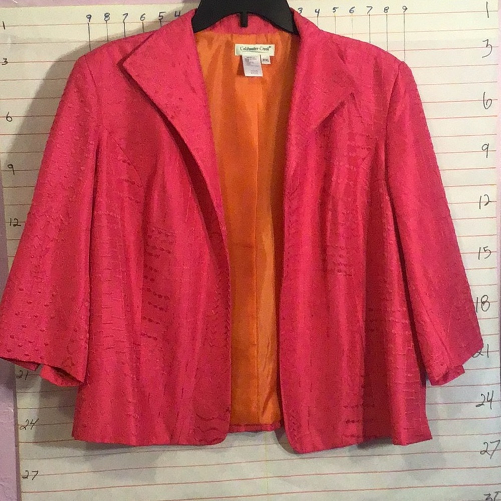 COLDWATER CREEK -women’s 100% silk jacket with polyester lining PXL